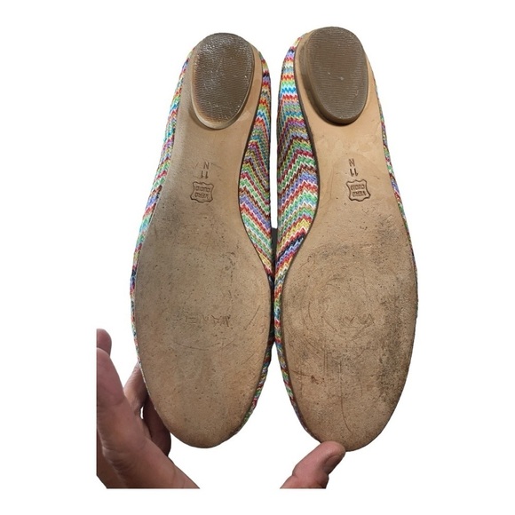 VANELI 8W woven rainbow zig zag flats/ Ballet Flats - Picture 8 of 11